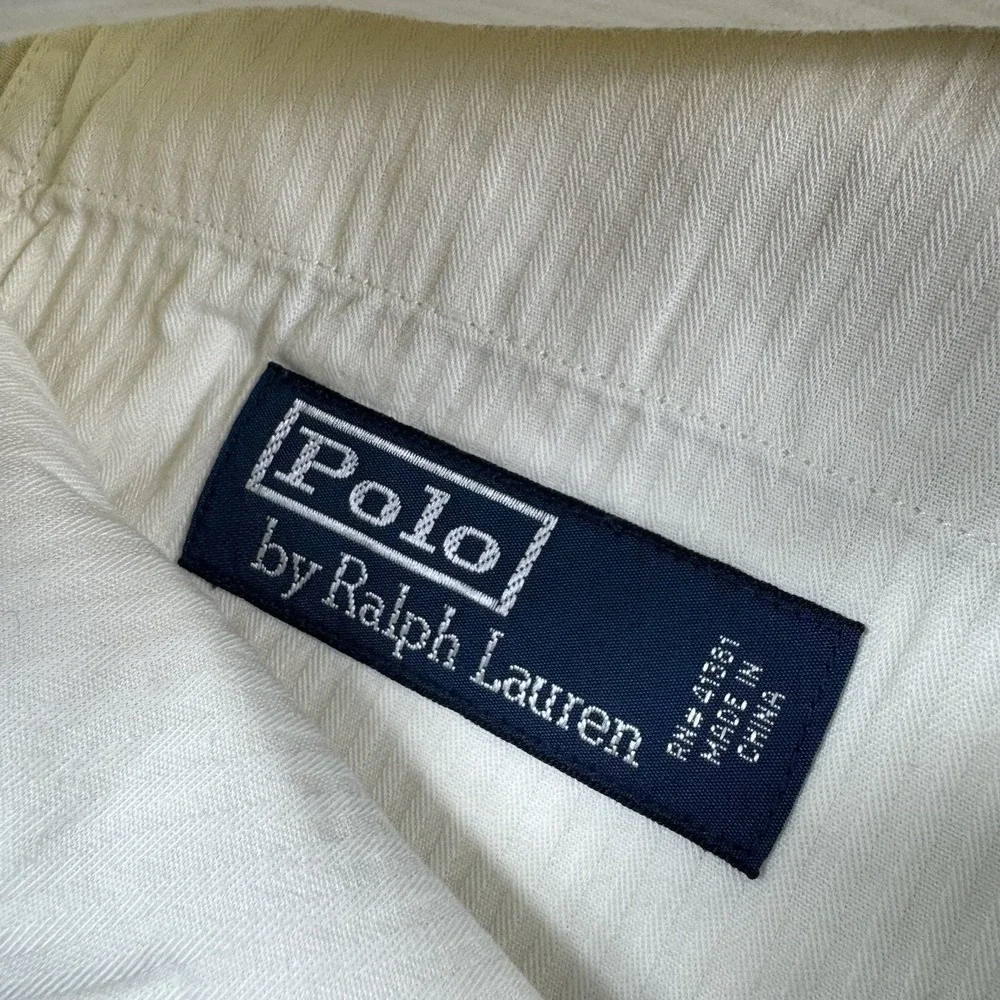 Polo Ralph Lauren Silk Linen VTG Drawstring Mens Short Size 32
